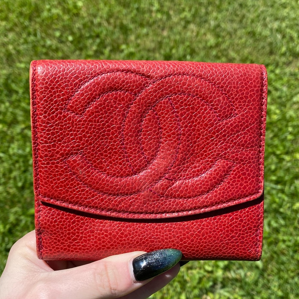 Red Chanel wallet